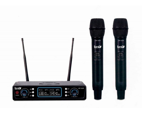 Microfono Inalambrico Doble De Mano Pro Dj Uhf322m  Uhf-322m