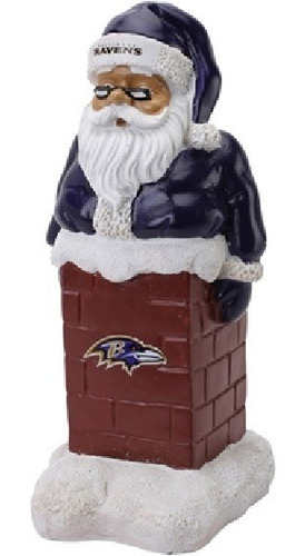 Baltimore Ravens Papa Noel Con Chimenea Figura Decorativa