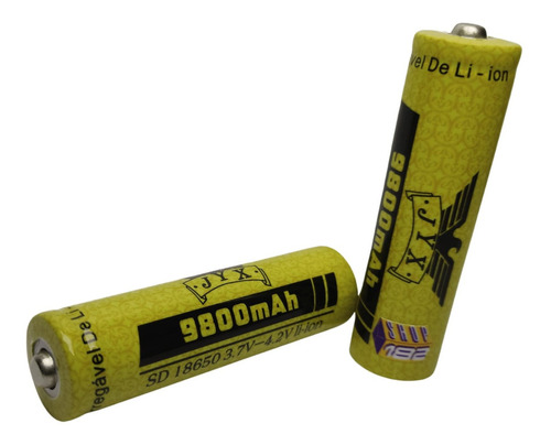 2 Baterias 18650 4,2v 6800mah Lanterna Tatica Recarregavel