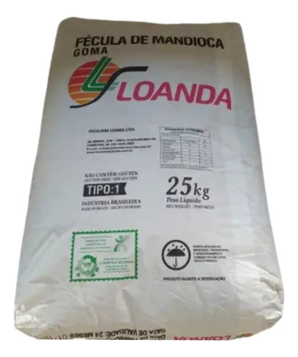 Fécula De Tapioca Loanda 25kg - Sem Glúten E Vegano Mandioca