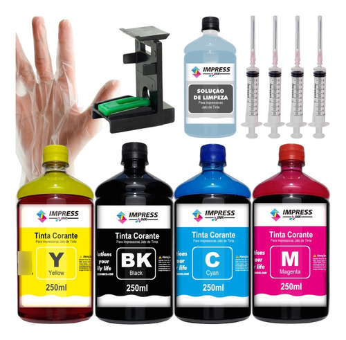 1100ml Kit Tinta Recarga P/ Cartucho Hp 122 662 60