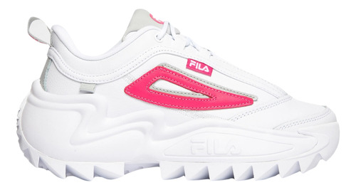 Tenis Fila Twister Plataforma Blanco Fucsia De Dama Original