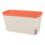 Maceta Autorriego Rectangular / Jardinera Doble Capa Naranja