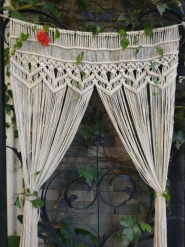 Pared Macrame Colgante Cortinas De Puerta Cortina De Ve...