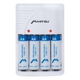 Cargador Con 4 Baterias Pilas Aa Alta Duracion 2500mah 