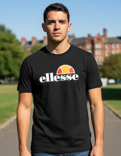 Camiseta De Manga Corta Estampada Ellesse Da Mo 100% .q