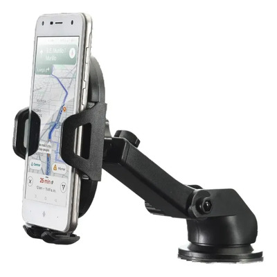 Soporte Celular Auto Universal Ventosa Rotacion 360 Negro