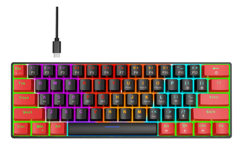 Teclado Para Juegos Pequeño 60% Teclado Para Juegos Rgb Con