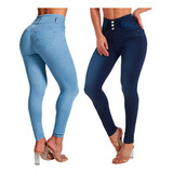 Pantalón Leggins Tipo Jeans Elástico De Mujer