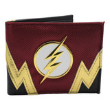 Cartera Logo Flash - Dc Comics - Logo Metálico - Rojo Clasic