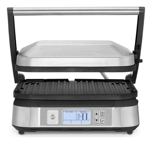 Parrilla En Acero Inoxidable Smoke-less Cuisinart Gr-6s Color Gris