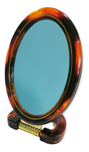 Espejo De Mano Ovalado P/ Maquillarse, 2 Lados 1 Con Aumento