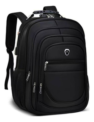 Mochila Escolar You Ti Unissex Mochila Bolsa Escolar  Notebook Reforçada Cor Preto  Design Liso 40l Faculdade Impermeavel