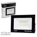 Kit 4 Refletor Slim Holofote Lumi Led Smd 100w Branco Frio Ip66 Cor Da Carcaça Preto Cor Da Luz Branco-frio 110v/220v