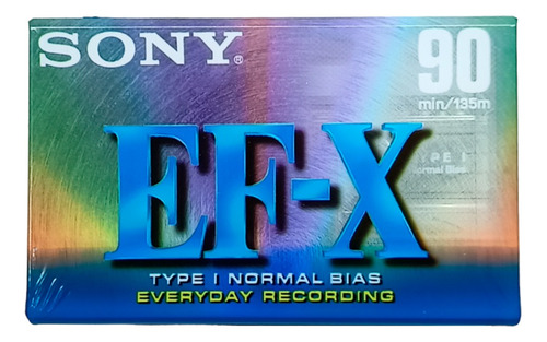 Fita Cassete K7 Virgem Sony Ef X90 Type 1 Normal Bias 120 Un