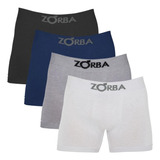 Kit 4 Cuecas Zorba Boxer Algodão Cotton Box Masculina - Nf