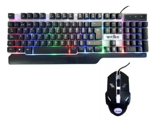 Kit De Teclado Y Mouse Gamer Weibo Wb-550 Español España 