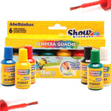 Tempera Guache 6 Cores 18ml Showcolor Acrilex Tampa C/pincel