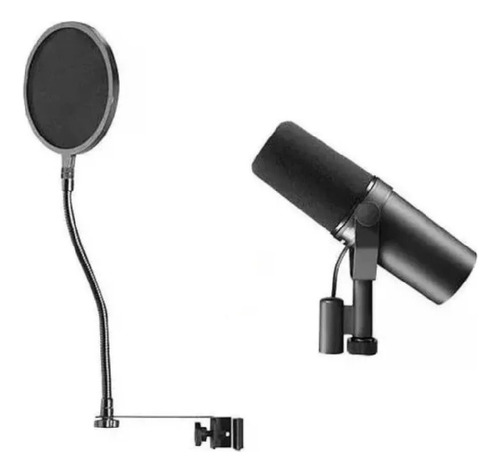 Kit Podcast E Rádio Pro Microfone Sm7b Shure + Pop-filter 6