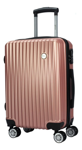 Mala De Viagem Bordo Pequena Rodas 360 Rose Gold Multmaxx