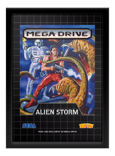 Quadro Capa Alien Storm Sega Mega Drive Tectoy Retro 33x45cm