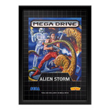 Quadro Capa Alien Storm Sega Mega Drive Tectoy Retro 33x45cm