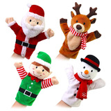 Marionetas De Mano De Navidad Plushible | Santa, Elfo, Muñec