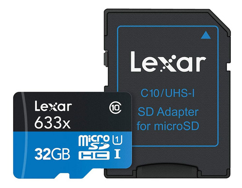 Lexar Memoria Micro Sd 32gb Clase 10 100mbs 633x U1 V10 A1 L