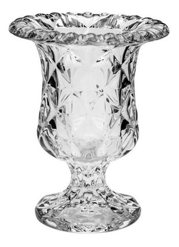 Vaso Com Pé De Vidro Diamond 14,5x11x5cm Transparente