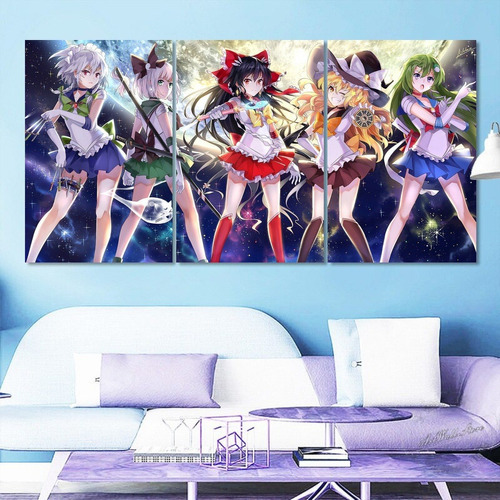 3 Cuadros Metalicos De Sailor Moon Touhou Crossover Anime