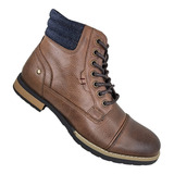 Botin Casual De Hombre Con Cierre Y Cordón - Cuero Pu - 3129