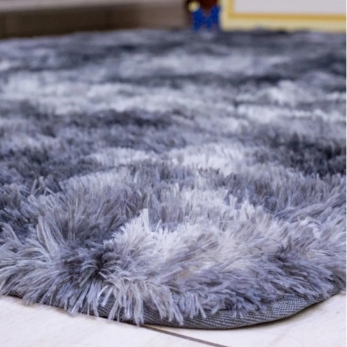 Tapete Jd Home_decor Peludo / Felpudo Cor Cinza-escuro Shaggy - De 2m X 1.4m