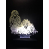 Shih Tzu Cachorro Abajur, Luminária De Led, Maltês, Dog 