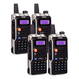 Kit 4 Rádio Comunicador Dual Band Fm 128 Ch Haiz Uvb2-plus