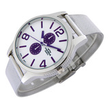 Reloj Montreal Mujer Ml962 Malla De Acero Inoxidable Tejido