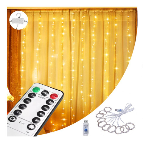 Cascada Luces Cortina Led Navidad Eventos Boda Con Control