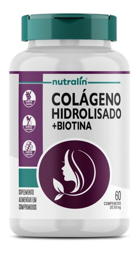 Colágeno Hidrolisado Com Biotina 60 Comprimidos Nutralín