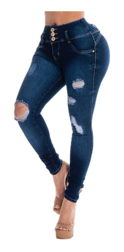 7 Jeans Dama Levanta Pompa Colombiano Pushup Mayoreo Mezclil