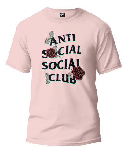 Camiseta Anti Social Rosas Camisa Manga Curta De Algodão