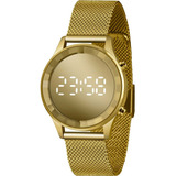 Relógio Digital Feminino Dourado A Prova D'água Led Branco