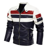 A Chaqueta De Cuero Pu Pilot Para Hombre, A Juego Con .