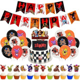 Set Cotillón Cumpleaños Fnaf Five Nights At Freddy's Globos