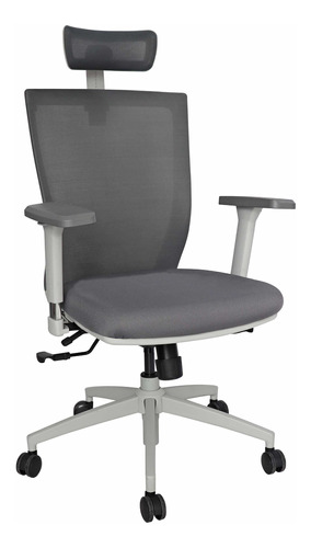 Sillón Ejecutivo Respaldo Alto Ohe-95 Malla-gris Brazos 4d