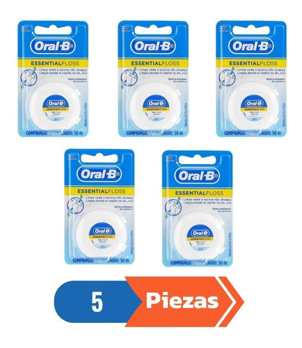 Hilo Dental Oral-b Essential Floss 50mts (5 Piezas)