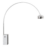 Lampara De Pie Arco Base Marmol 200cm-blanco Led Incl