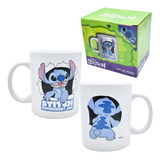 Taza Grande Cafe Disney Stitch Cerámica Caja 480ml