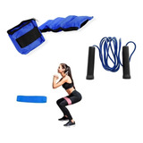 Kit Entrenamiento Tobillera Soga Banda Elastica Tela Fitness