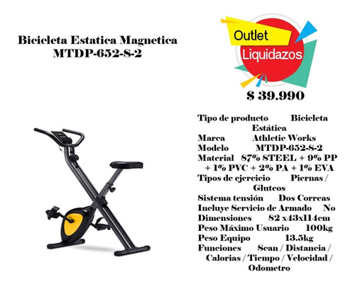 Bicicleta Estatica Mtdp-652-s-2