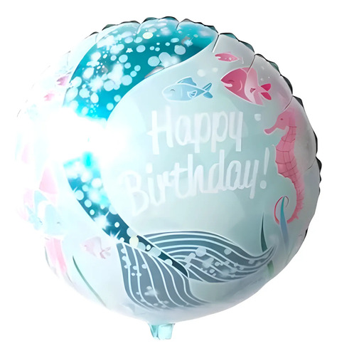 Kit 5 Globos Metálicos Sirena Fiesta Cumple Decoración