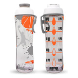 Botella De Agua 50strong Con Medidor Deseno Baloncesto